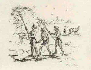 FELDARBEIT auf KRETA - Prof. Fritz KRISCHEN Original-Lithographie Handsign.1921 - Picture 1 of 1