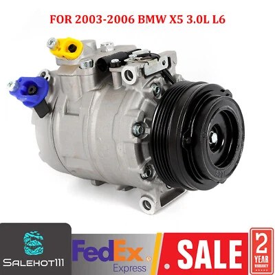 For 2003-2006 BMW X5 3.0i Sport Utility 3.0L AC Compressor w/ Clutch CO 10837C - Image 1 of 4