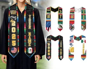 Estola de Graduación México 2025, Estola Personalizada con Nombre, Bandera y Escuela - Imagen 1 de 11