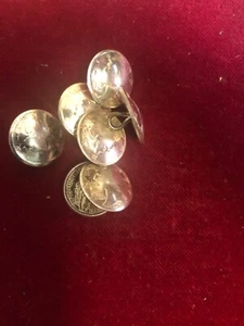 Buttons: 6 Real Coin 90% silver Mercury Dimes, nickel stem loop. - Picture 1 of 1