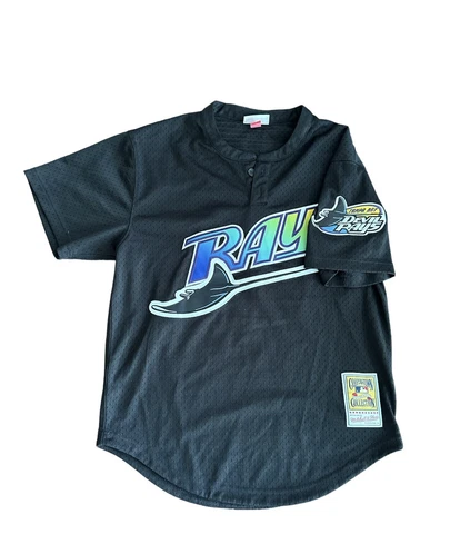 Wade Boggs #12 Tampa Bay Devil Rays Mitchell & Ness Black BP Jersey SZ 40 (M) Cover