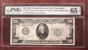 1934 $20 DGS "MULE" FEDERAL RESERVE NOTE PMG 65 EPQ GEM MULE 1934 *** VINTAGE!! - Picture 1 of 8