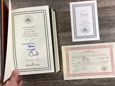 (SSG) General TOMMY FRANKS Signed 1st Ed Easton Press Leather Book - Mint Unread - Image 1 of 4