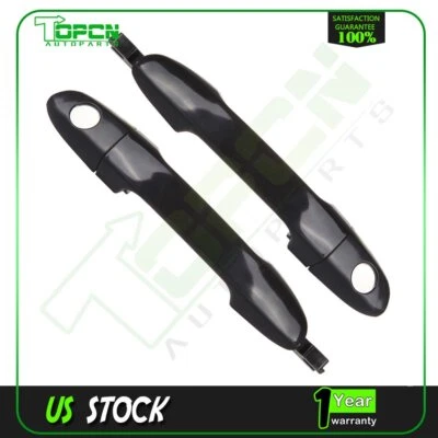2Pcs for 04-09 Kia For Spectra Black Exterior Door Handles Front Right Left Side - Image 1 of 4