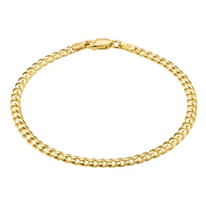 KISPER 18K Gold 925 Sterling Silber Italienisch 3,5 mm Kubanische Gliederkette Armband - Bild 1 von 11