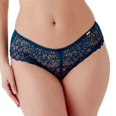 Gossard Swirl Short Panty Sheer Lace New Womens Underpants Dark Teal 17804 - Image 1 of 4