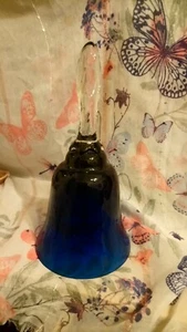 Preciosa campana vintage grande de cristal azul y transparente. 39 - Imagen 1 de 4