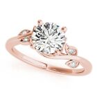 0.60 Ct Certified Natural Diamond Engagement Ring 14K Solid Rose Gold Size 6