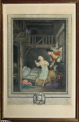 Kupferstich Rokoko Liebes Affäre L. Baudoin Peintre du Roi Datiert 1767 - Bild 1 von 4