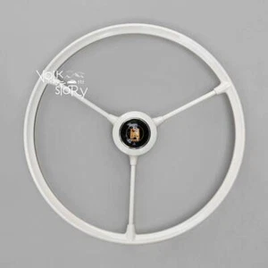 VW volkswagen 3 Spoke Steering Wheel Type 2 split bus 1955 - 67 Ivory wolfsburg - Picture 1 of 3