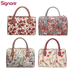 Small Travel Bag Tapestry Floral Design by Signare Tapestry