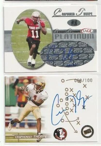 Craphonso Thorpe RC 2005 X2 Sage #28/35 & Press Pass #68/100 NrMint/Mint  - Bud - Imagen 1 de 2