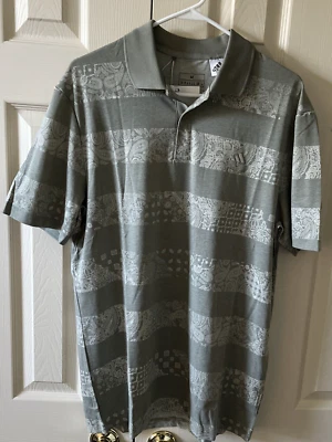 NEW ADIDAS Go-To Print Polo Golf Shirt, Men's Medium 2024, Green Stripe, SLPEME - Image 1 of 4