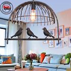 Vintage Bird Cage Ceiling Pendant Light Brushed Chandeliers Hanging Retro Lights