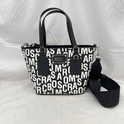 Bolso Bandolera Pequeño Marc Jacobs Mujer Trademarc Logotipo Mezclado Negro/Blanco Foto 1 de 4