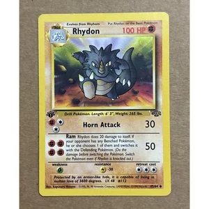 1ª Edición Rhydon - Jungle 45/64 - Poco común - Juego de cartas coleccionables Pokémon WoTC LP - Imagen 1 de 2