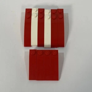 LEGO Ladrillo Pendiente 4x1 42022 y 60477 x10 Rojo Blanco Piezas Usadas Genuinas - Imagen 1 de 5