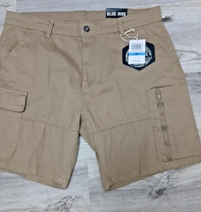 Blue Rise Comfort Waist Cargo Shorts Herren 36 Khaki 3 Taschen Stretch Braun NEU - Bild 1 von 13