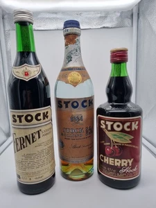 Lotto 3 Bottiglie liquore Stock Fernet Bollino Oro Cherry Vintage Buono Stato - Imagen 1 de 23