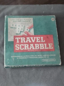Vintage Travel Scrabble 1958 Spear's Games- Complete Board Game Collectible Good - Picture 1 of 24