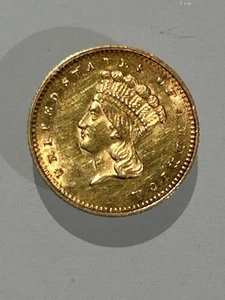 Dólar de oro estadounidense 1862 - Tipo 3 “Princesa india” (Era de la Guerra Civil) (NJL029375) - Imagen 1 de 7