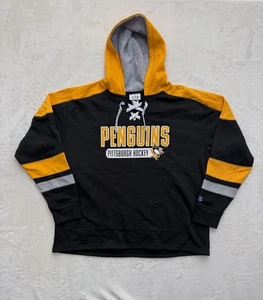 Suéter Champion Pittsburgh Penguins Sudadera con Capucha para Hombres XL Negro Con Cordones NHL Hockey - Imagen 1 de 17