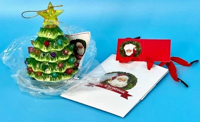 Mr. Árbol de Navidad Adorno Luces Cerámica Retro Estilo Vintage 4.5" con Bolsa Nuevo con Etiquetas Foto 1 de 4