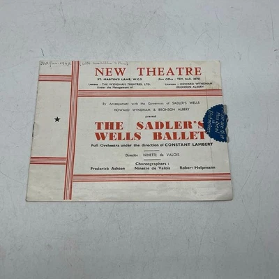 Playbill Theater Program New Theatre The Sadler's Well Ballet - Image 1 of 2