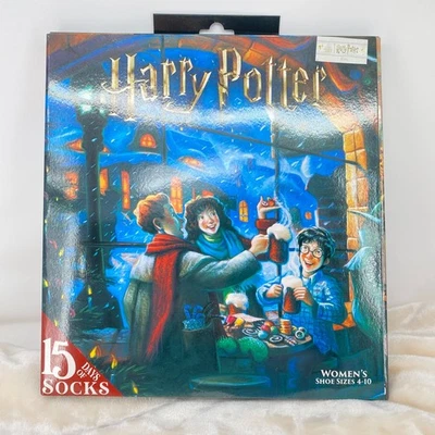 Harry Potter Hedwig 15 Days of Socks Women's Shoe Sizes 4-10 Christmas NEW - Image 1 of 4