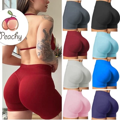 Women Gym Sports Hot Pants Mid Low Waisted Yoga Shorts Cycling Biker Leggings - Image 1 of 4