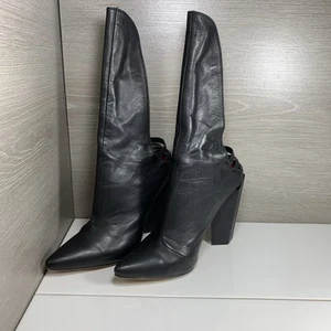 Jeffrey Campbell Empress hohe Damenstiefel Größe 7,5 schwarz Blockabsatz Stiefel - Bild 1 von 10