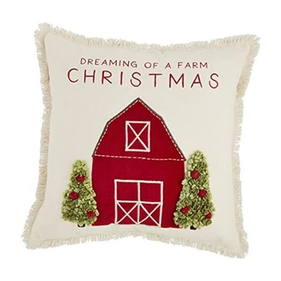  Christmas Appliqué Pillow, Barn  - Image 1 of 4