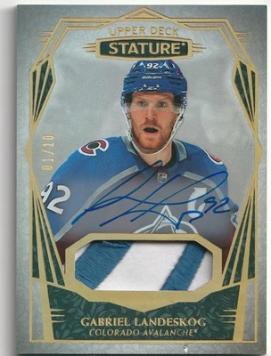 2024-25 UD Stature Gabriel Landeskog Autograph, Patch. #1 /10 - Image 1 of 3