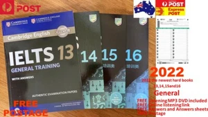 FREE EXPRESS AusPost Cambridge IELTS general books 13,14,15,16 hard books/DVD - Picture 1 of 1