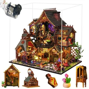 Mini 3D Wooden Magic Spirit House Kits DIY Doll House Craft Gift Model with LED - Picture 1 of 14