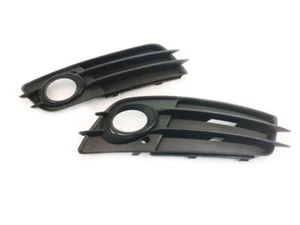S-Line Front Bumper Black Fog Light Grille Pair For Audi A4 B8 09-12 - Picture 1 of 3
