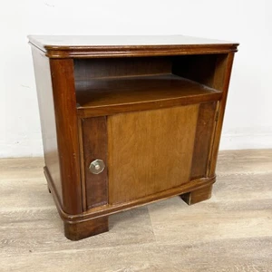 Comodino mobiletto mobile stile Art Deco in legno stile antico porta tv telefono - Picture 1 of 13