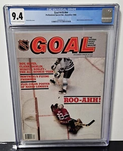 💥CGC 9.4 GOAL MAGAZINE 1986 PATRICK ROY ROOKIE YEAR ROO-AHH Cover POP 3 - Picture 1 of 7