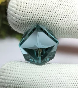 Quality Aquamarine Square Shape 27Ct Fantasy Flower Cut Unique Cut Gemstone Face - Picture 1 of 4