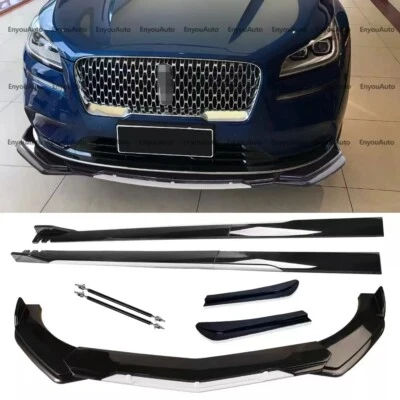 For Lincoln MKZ Front Bumper Lip 86" Side Skirt Rear Bumper Lip Black White - Image 1 of 4