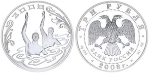 3 Ruble 2008 Russia Synchronschwimmen OLYMPIA Beijing 2008 Pf Proof Pf 87147 - Picture 1 of 1
