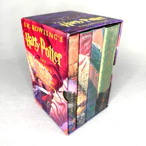 Harry Potter: J.K. Rowling Hardcover Box Set with First Four Books 1-4 1999 VG+ - Foto 1 di 23