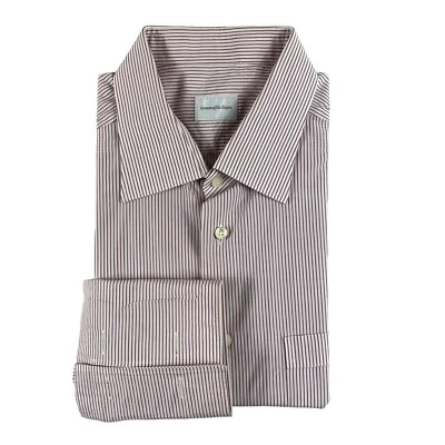 Brazalete francés Ermenegildo Zegna reciente blanco rojo a rayas algodón talla 17,5/44 Foto 1 de 4