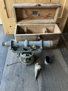 Vintage David White Transit Level Model 70713 W Dovetail Wood Case & Plumb Bob - Picture 1 of 17