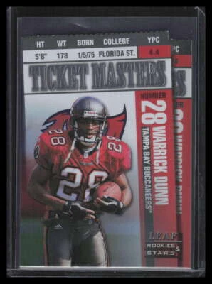 1998 Leaf Rookies and Stars Ticket Masters Die Cuts Dilfer Warrick Dunn 148/250 - Image 1 of 2