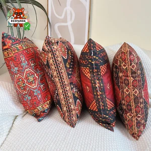 Set Di 4 Cuscini Divano Nazionale Persia Morbido Velluto Doppia Faccia Decorativ - Foto 1 di 19