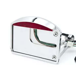 Chrome Motorcycle License Plate LED Tail Light Horizontal Side Mount Bracket - Bild 1 von 4