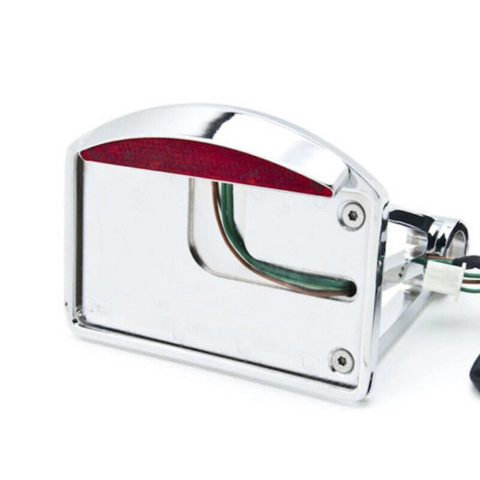 Soporte de montaje lateral horizontal luz trasera LED cromo matrícula motocicleta Foto 1 de 4