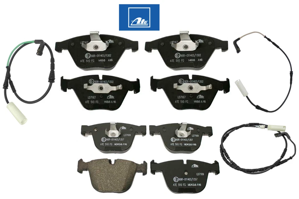 Juego de pastillas de freno delanteras traseras de cerámica OEM ATE + sensor para BMW E90 92 93 M3 Foto 1 de 1