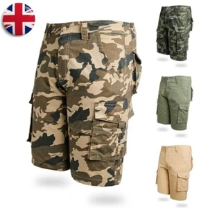 New Combat Shorts Mens Casual Army Camouflage Jeans Cargo Camo Work Half Pants - Picture 1 of 10